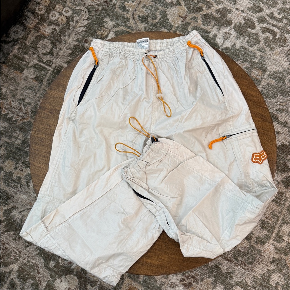 Fox Men's Cargo Pants in Cream with Orange Accents